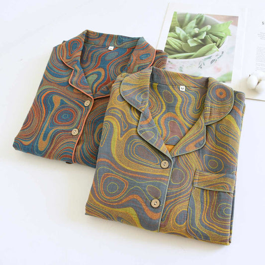 Artistic abstract Cotton Pajama Set - image 0