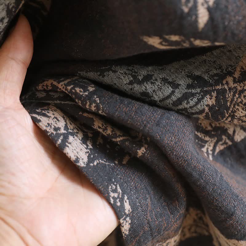 Leaf Jacquard Cotton Kimono Bathrobe - image 10