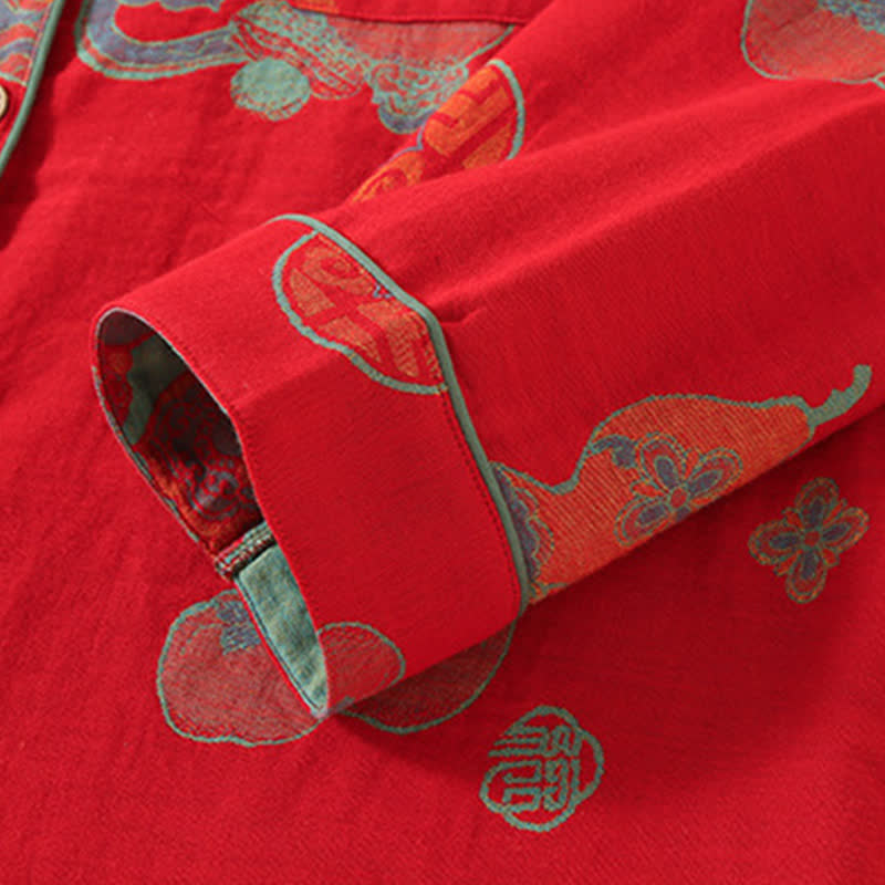 Auspicious Gourd Persimmon Cotton Loungewear Set - image 2