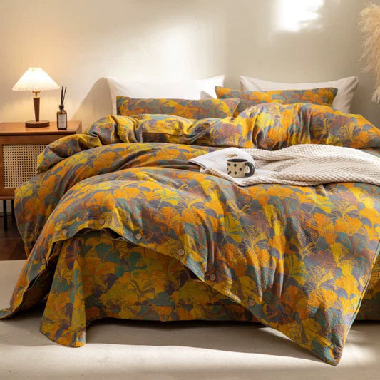 Natural Ginkgo Leaf Cotton Bedding Set (4PCS)  - image 0