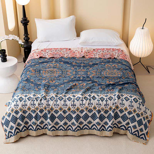 Retro Ethnic Geometric Pattern Cotton Quilt - image 1