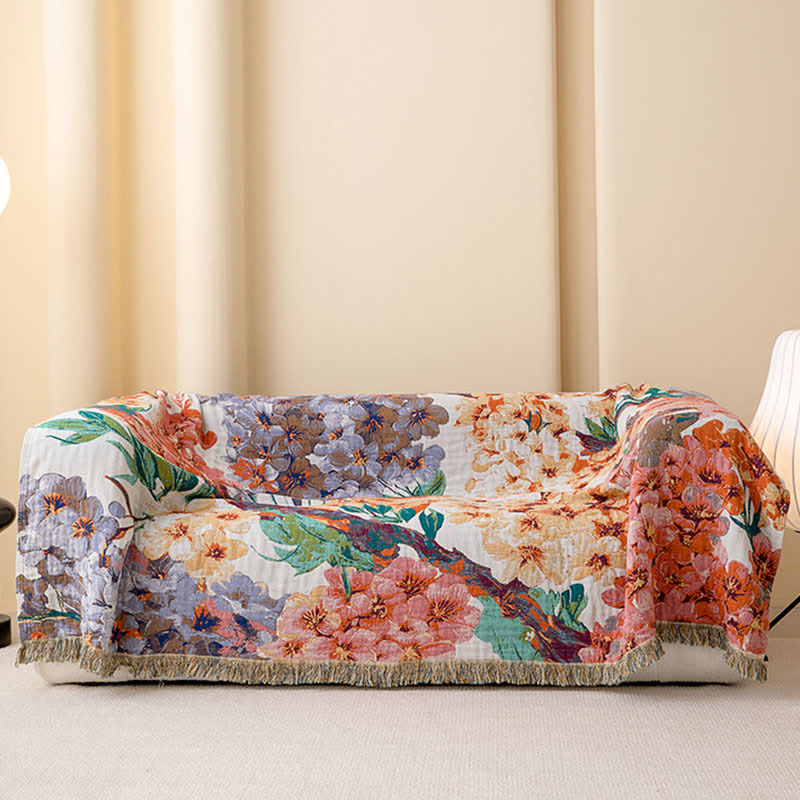 Dreamy Flower Cotton Gauze Reversible Quilt - image 4