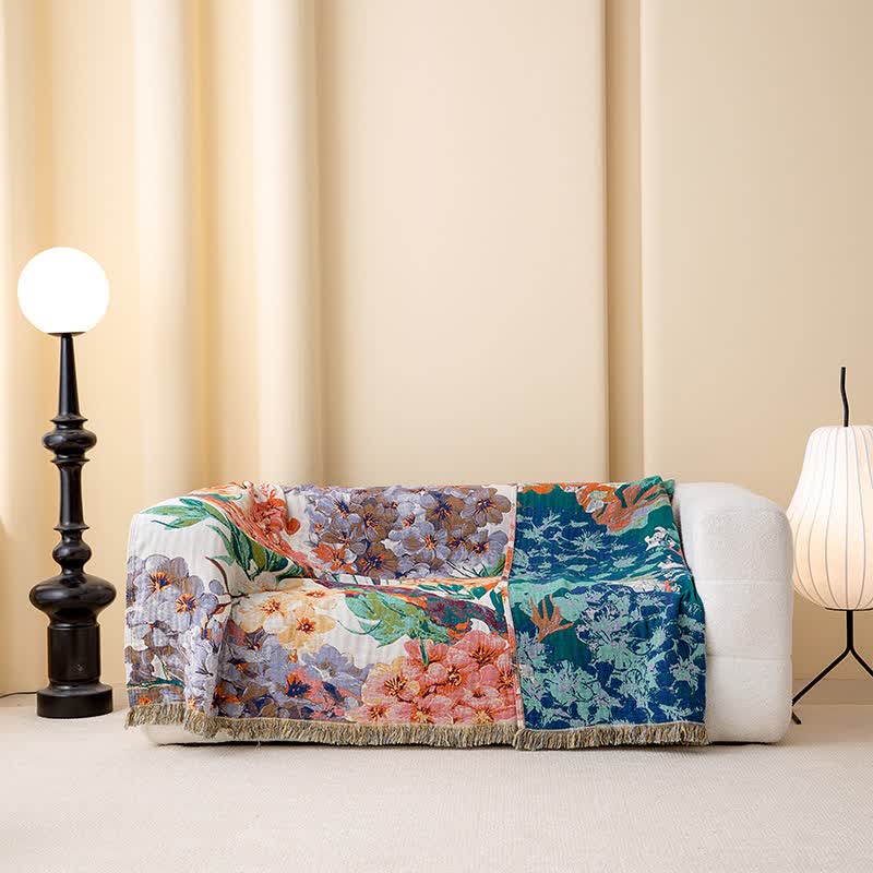 Dreamy Flower Cotton Gauze Reversible Quilt - image 5