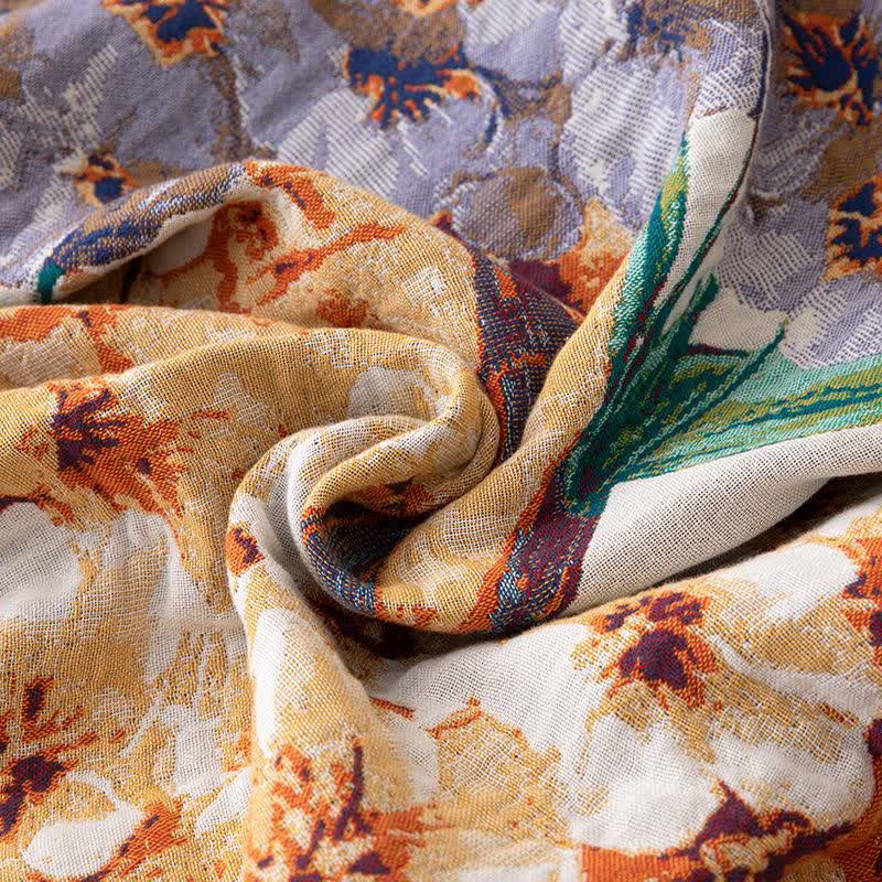 Dreamy Flower Cotton Gauze Reversible Quilt - image 8