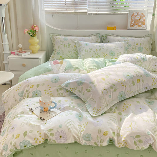 Fresh Botanical Floral Cotton Bedding Set - Bedding Set - King - image 0