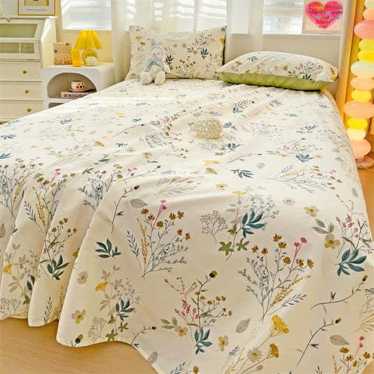 Delicate Leafy Print Cotton Bedding Set - image 1