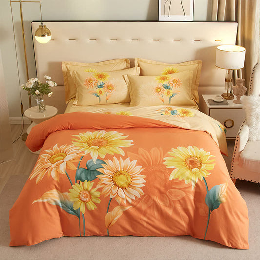 Sunflower Brushed Cotton Reversible Bedding(4PCS) - King - image 0