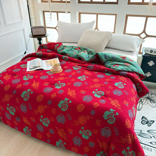 Oriental Style Retro Cotton Gauze Quilt - image 1