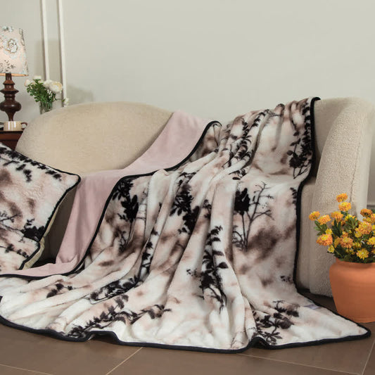 Branch Leaf Plush Fitted Sheet Blanket - image 1