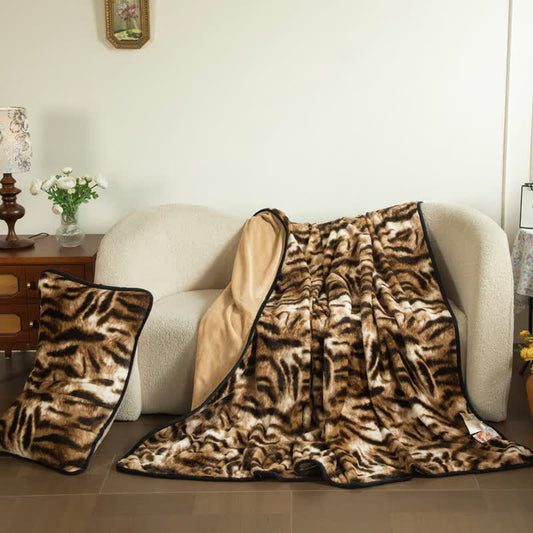 Tiger Stripe Plush Fitted Sheet Blanket - image 1