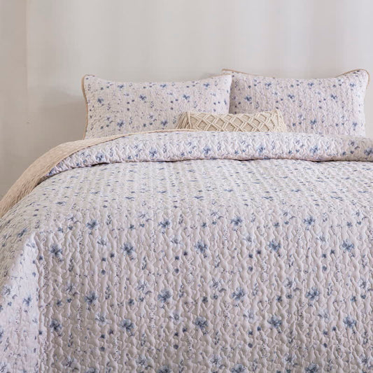 Serene Floral Quilted Floral Bedspread Set(3PCS) - image 1
