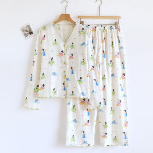 Oriental Cartoon Princess Cotton Gauze Loungewear - XL - image 0
