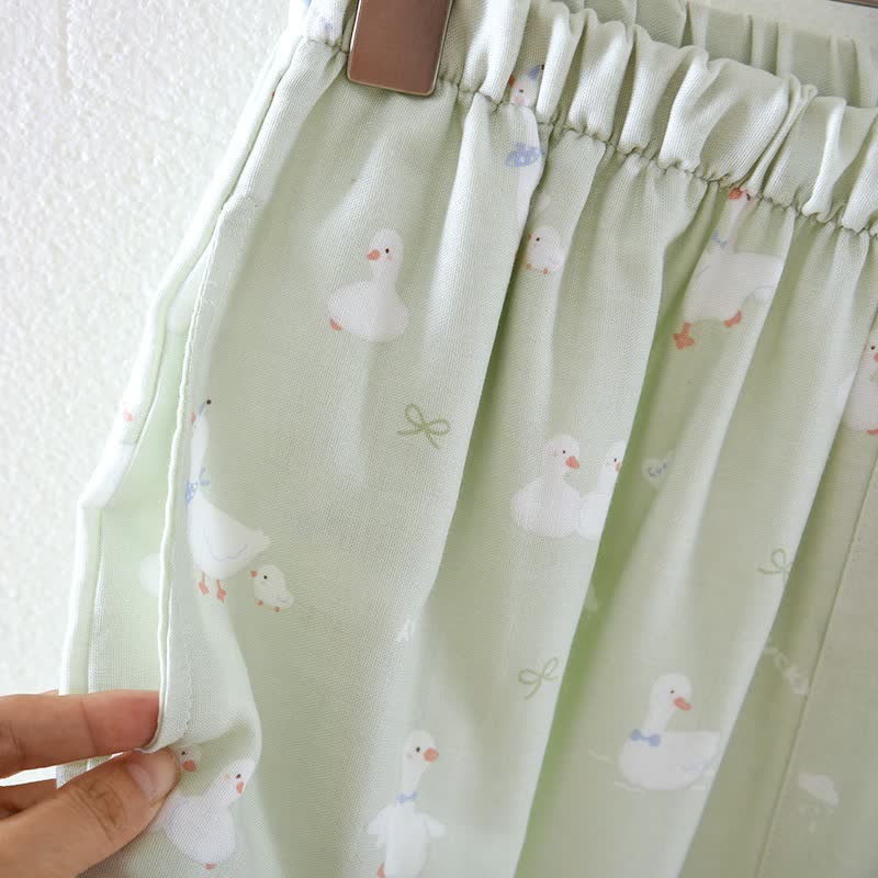 Cartoon Duck Cotton Gauze Loungewear Set - image 8