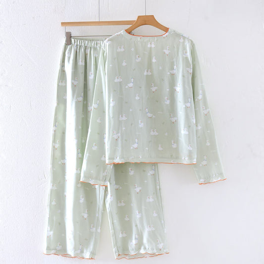 Cartoon Duck Cotton Gauze Loungewear Set - image 1