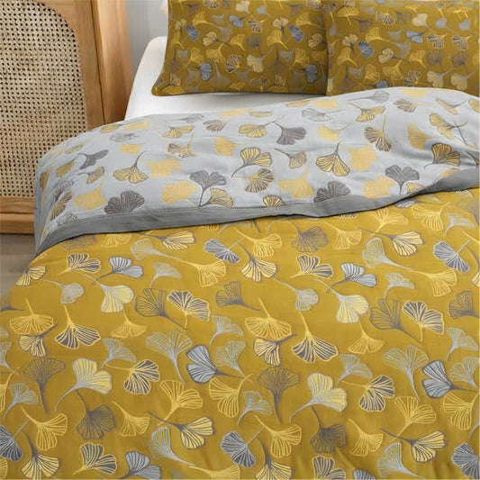 Ginkgo Biloba Organic Cotton Quilt - Yellow - Quilt with 2PCS Pillowcases - Cal King - image 0