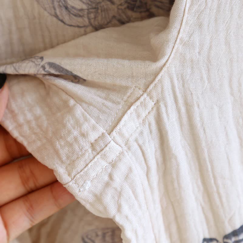 Oriental Butterfly Floral Cotton Loungewear Set - image 14