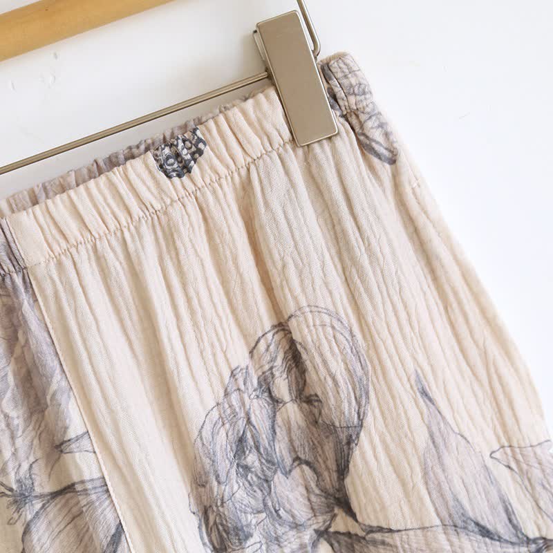 Oriental Butterfly Floral Cotton Loungewear Set - image 12