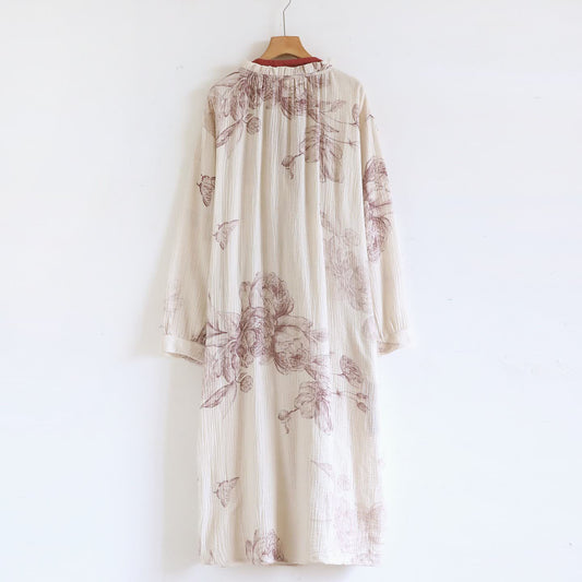 Butterfly Hanfu Inspired Cotton Gauze Nightdress - image 1