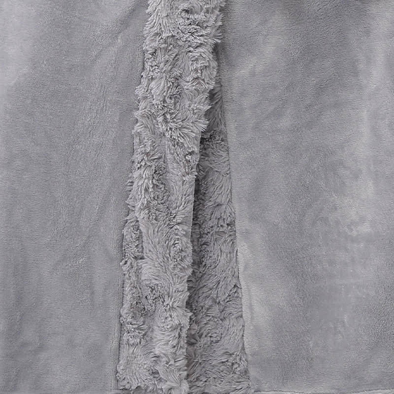 Minimalist Solid Flannel Plush Robe - image 7