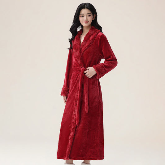 Ownkoti Minimalist Solid Flannel Plush Robe - image 1