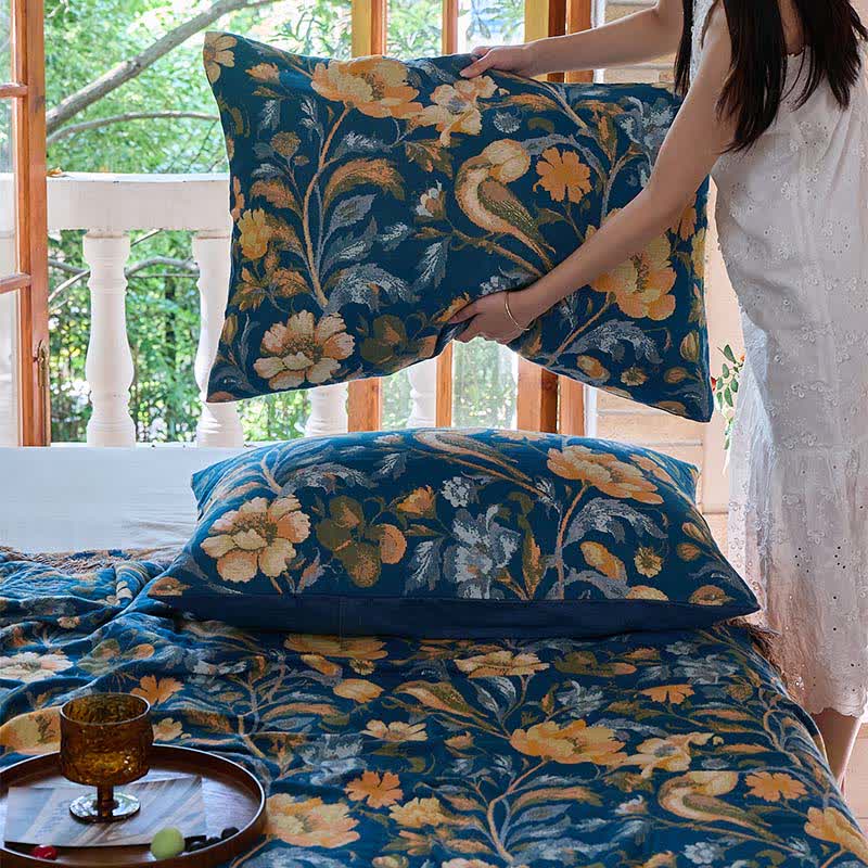 Ownkoti Vibrant Floral Bird Tassel Cotton Blanket - image 9