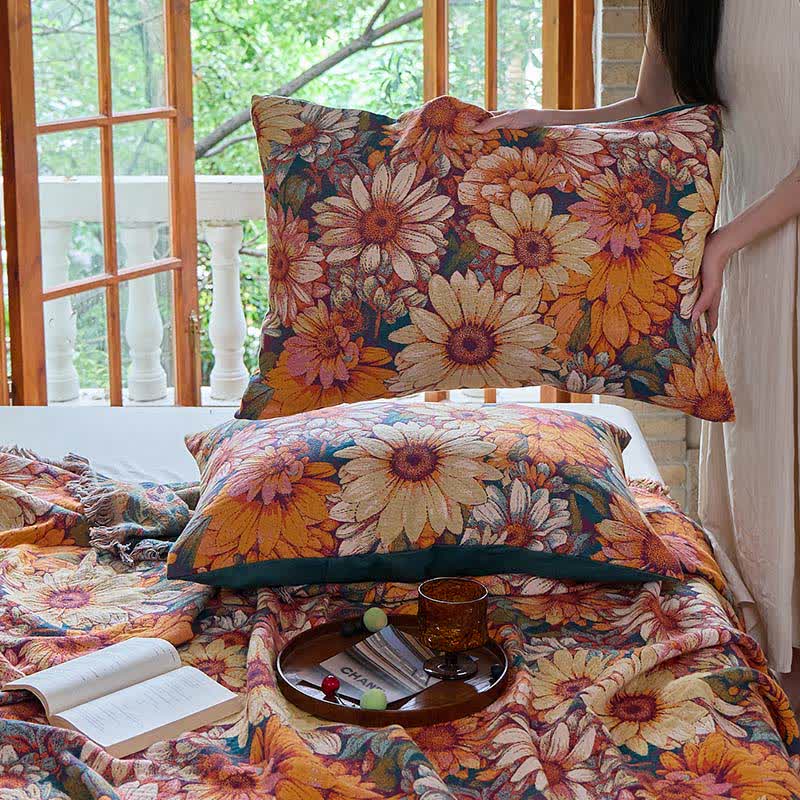 Ownkoti Blooming Sunflower Cotton Tassel Blanket - image 7