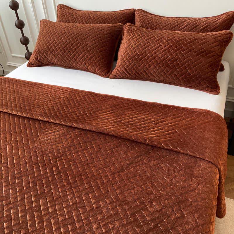 Ownkoti Solid Color Grid Quilted Coverlet - image 18