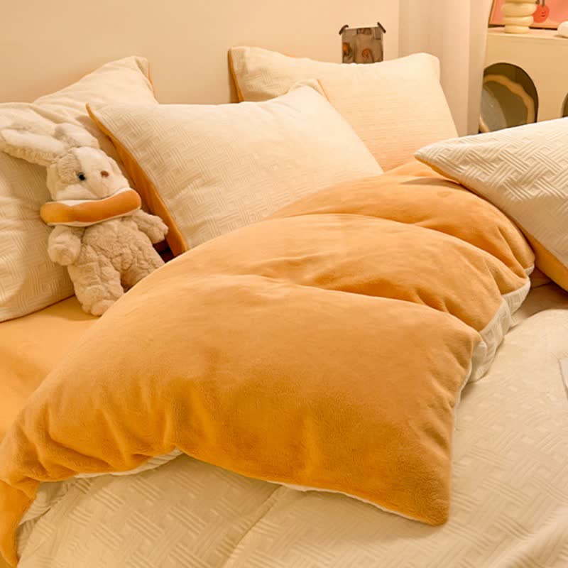 Ownkoti Plaid Textured Plush Bedding Set(4PCS) - image 5