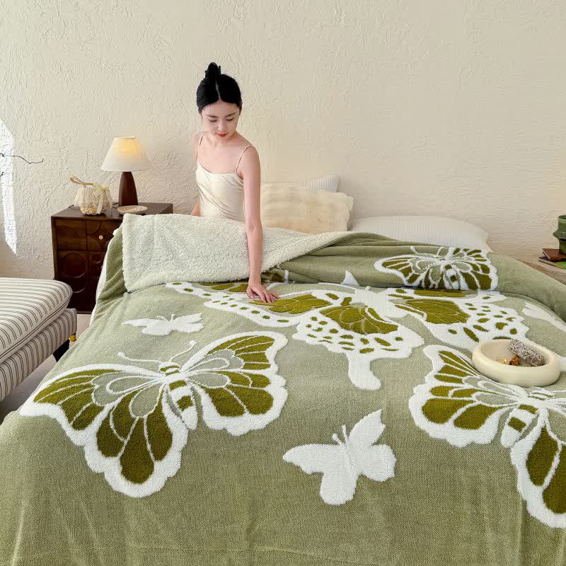 Ownkoti Nature-Inspired Butterfly Embossed Plush Blanket - image 2