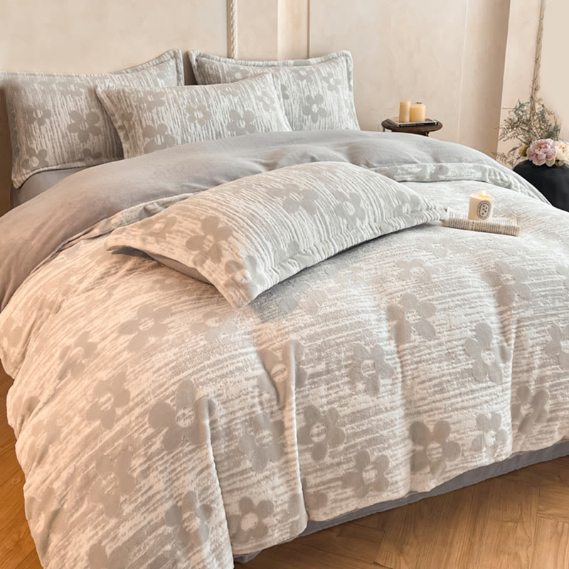 Cozy Thick Embossed Fleece Bedding Set (4PCS)  - image 12