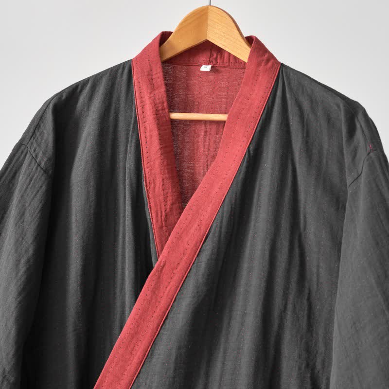 Ownkoti Minimalist Solid Cotton Gauze Kimono Robe - image 4