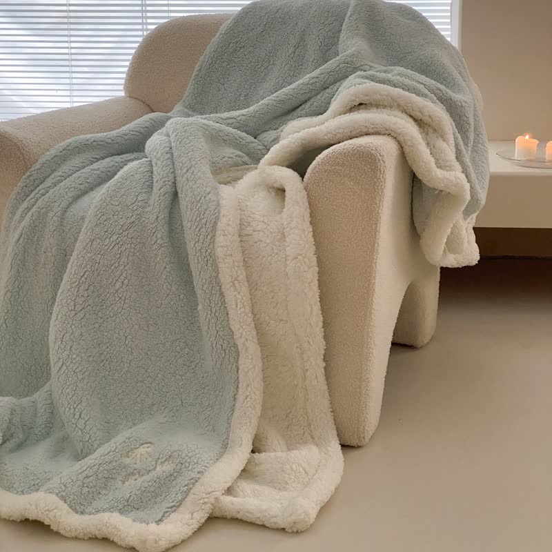 Ownkoti Bow Sherpa Reversible Throw Blanket - Light Blue - Queen - image 10