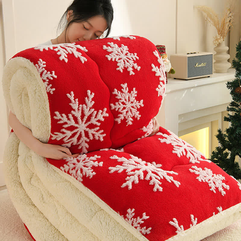 Ownkoti Snowflake Jacquard Sherpa Blanket - image 1