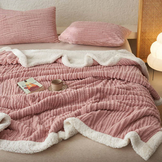 Ownkoti Tree Pattern Jacquard Sherpa Blanket - image 1