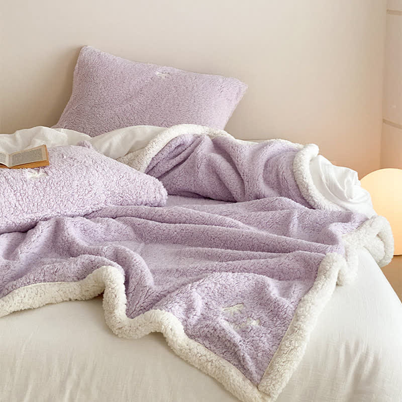 Ownkoti Bow Sherpa Reversible Throw Blanket - image 17