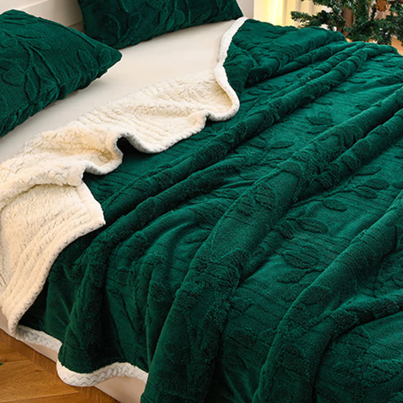 Ownkoti Leaf Textured Reversible Throw Blanket - image 6