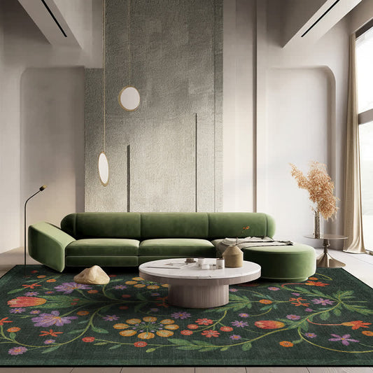 Ownkoti Retro Vibrant Floral Indoor Outdoor Area Rug - image 1