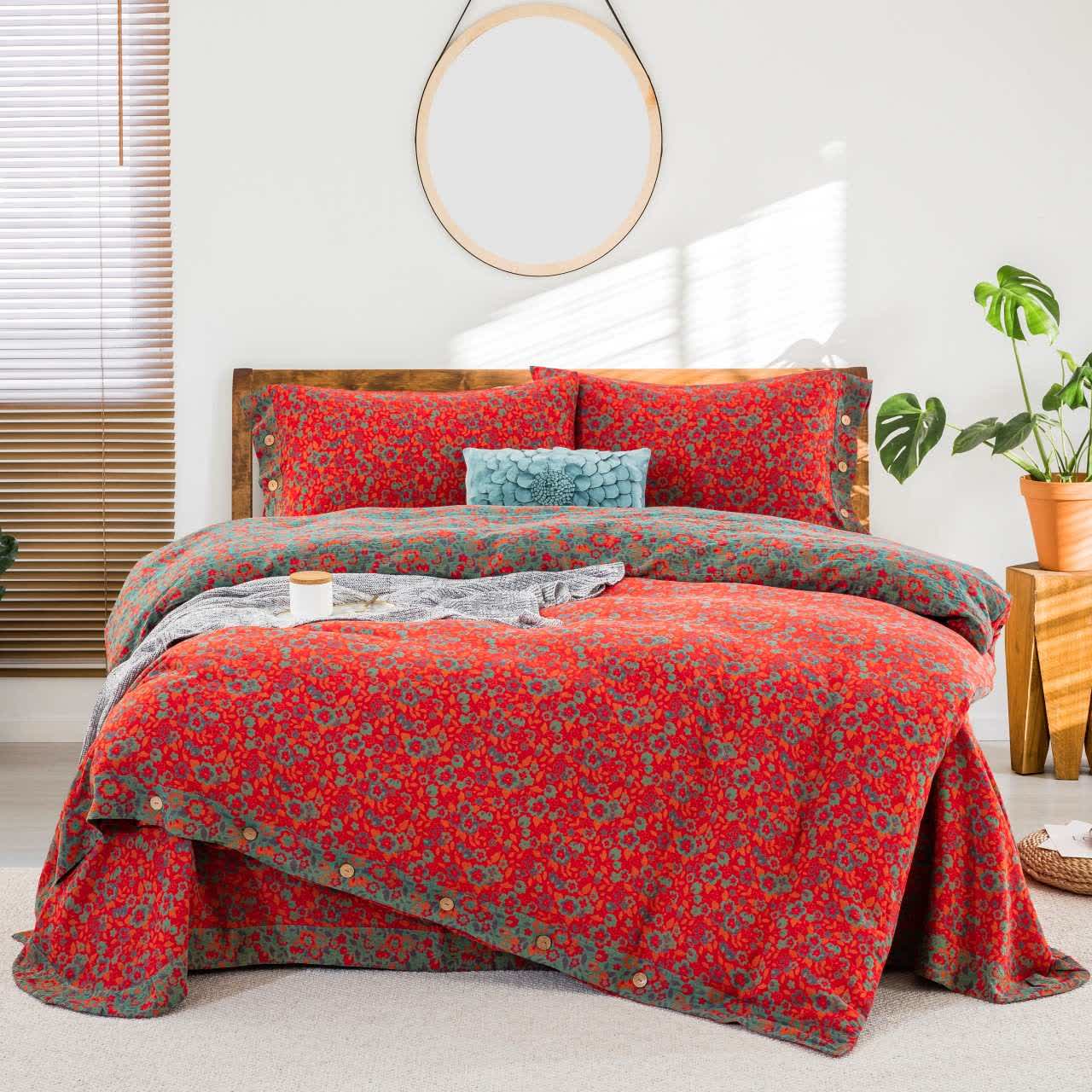 Ownkoti Floral Blossom Pure Cotton Gauze Bedding(4PCS) - King - image 0