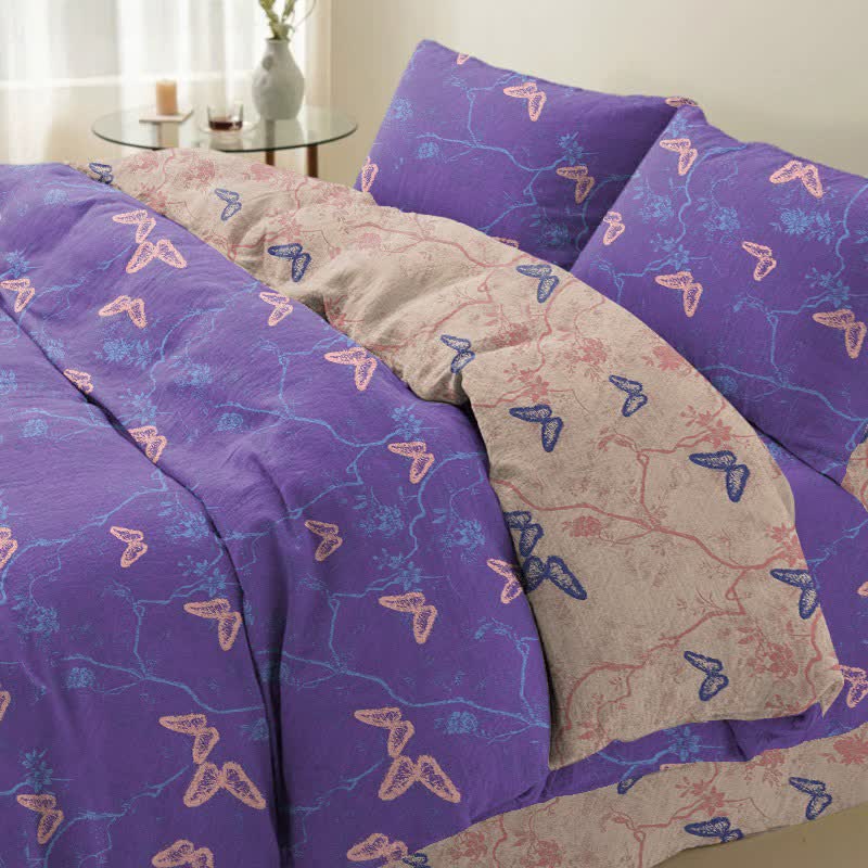 Ownkoti Butterfly Cotton Reversible Bedding Set(4PCS) - image 3