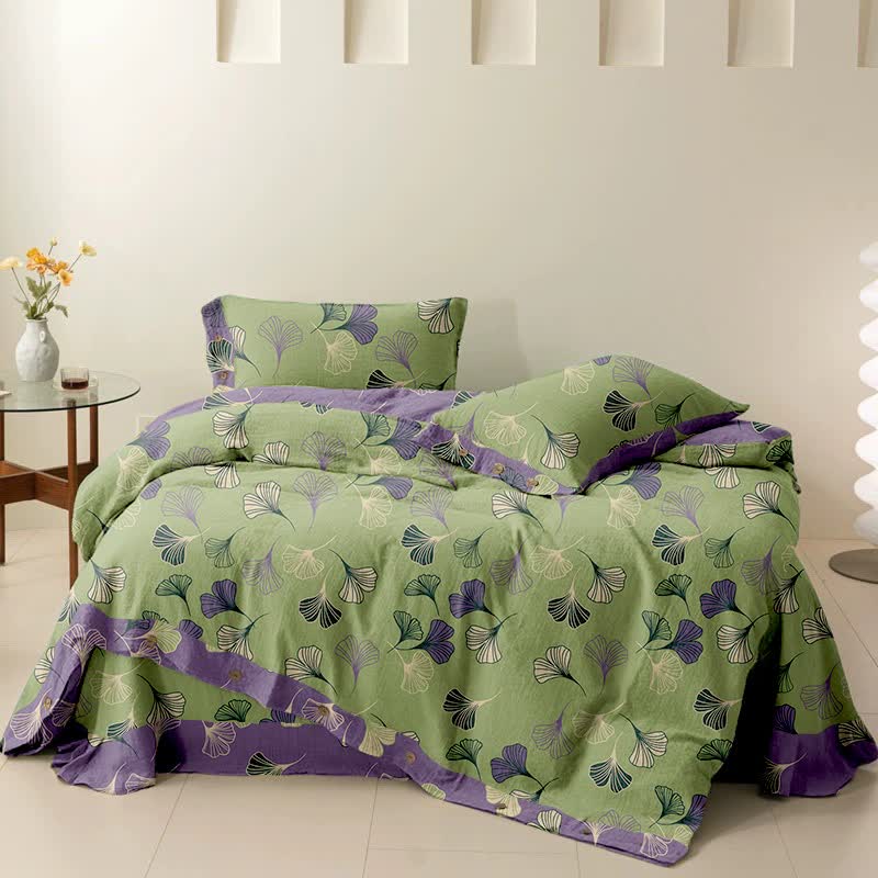 Ownkoti Ginkgo Cotton Reversible Bedding Set(4PCS) - image 5