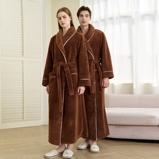 Luxury Double-Layer Fleece Long Robe - image 0