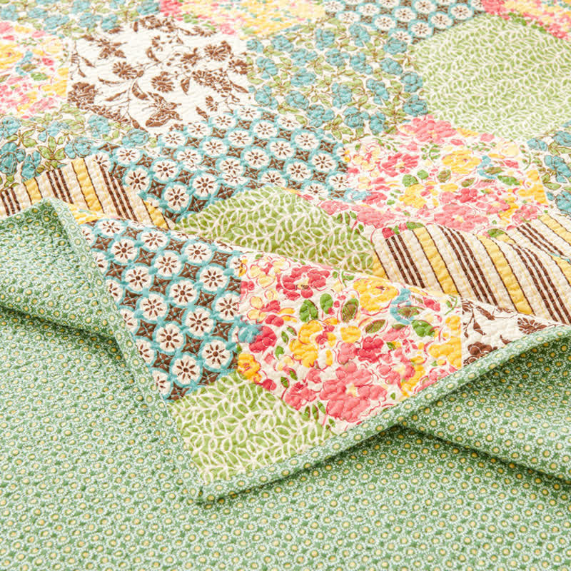 Ownkoti Patchwork Cotton Quilted Bedspread Set(3PCS) - image 7