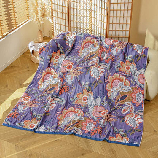 Ownkoti Dreamy Floral Pure Cotton Gauze Blanket - 90"W x 98"L - image 0