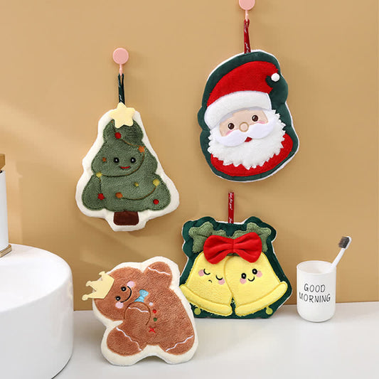 Ownkoti Christmas Hanging Kitchen & Bathroom Towels - 4 Patterns - 4PCS - 8" x 12" - image 0