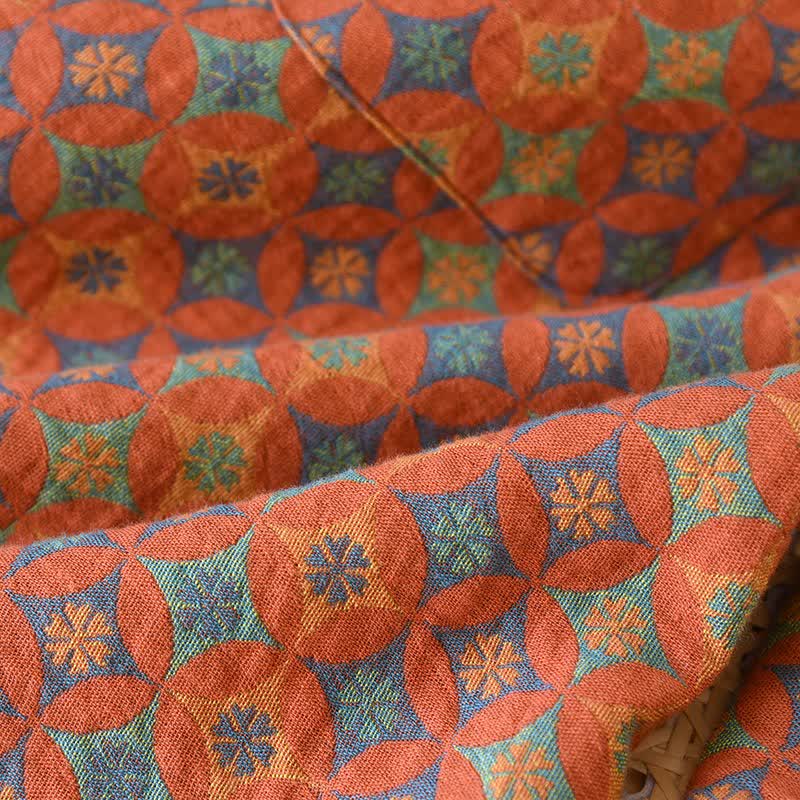 Ownkoti Retro Geometric Pattern Cotton Gauze Loungewear - image 9