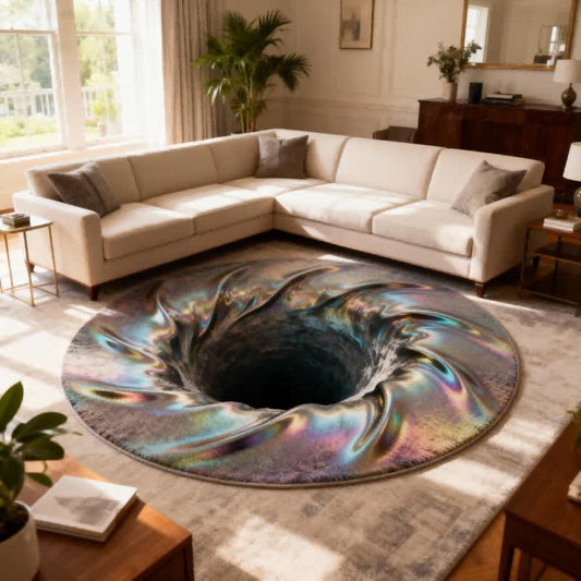 Ownkoti Ocean 3D Effect Optical Illusion Rug - Colorful - 55" x 55" - image 0