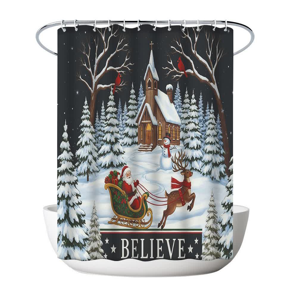 Christmas Snowy Night Shower Curtain - image 2