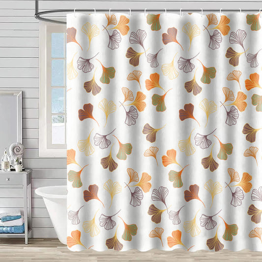 Elegant Ginkgo Leaf Shower Curtain - A - 90"W x 71"L - image 0