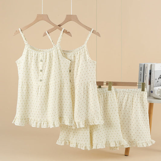 Cherry Print Cotton Gauze Cami Pajamas - image 1