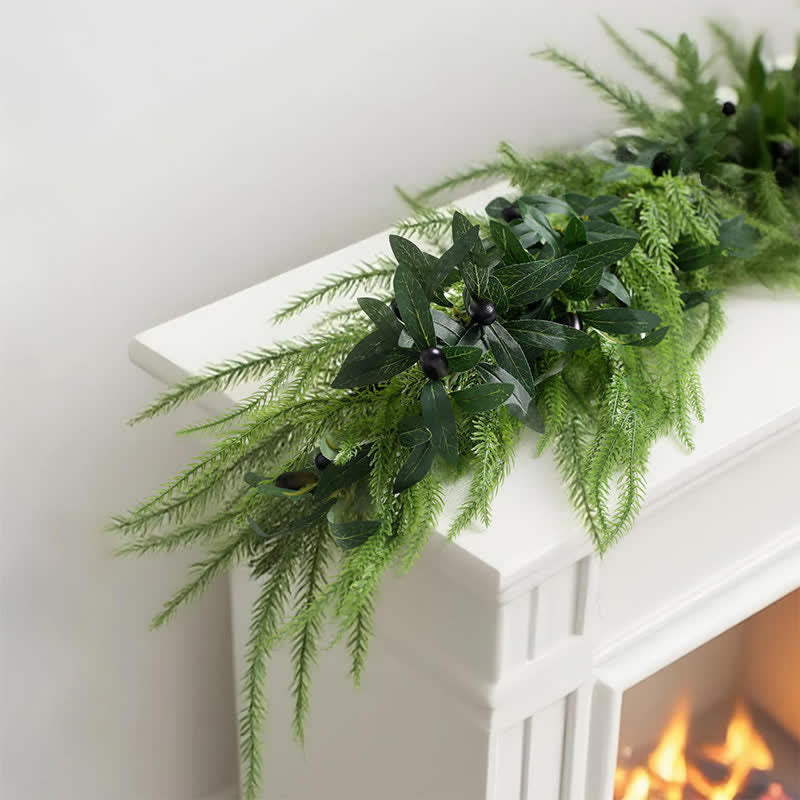 Ownkoti PE Faux Greenery Olive Branch Christmas Garland - image 8